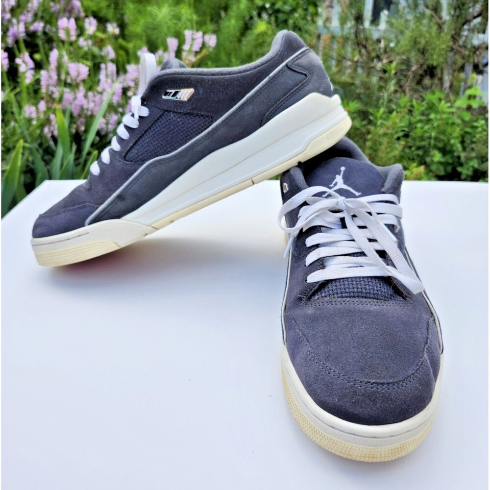 Jordan Flight Court Anthracite Gray Sail Suede Low Top Sneakers Men's Size‎ 14